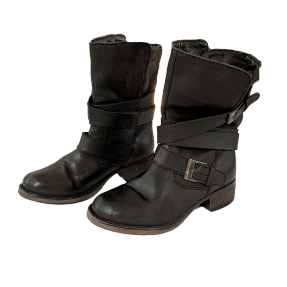 Black Leather Ankle Boots